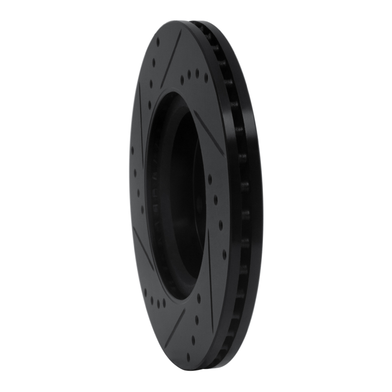 Nissan Altima Brake Rotor (1) - Front Right - R1 Concepts - Drilled & Slotted - Black - `13-`25